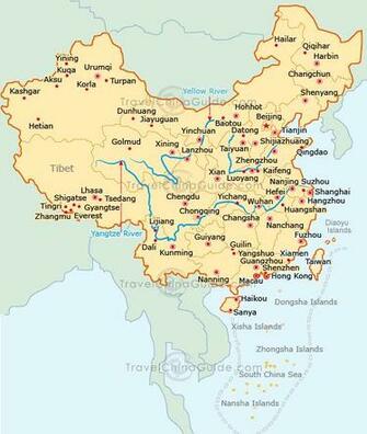 China Map With Major Cities Beijing