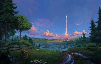 Wallpaper Forest Bicycle Twilight Road Landscape Sky Trees