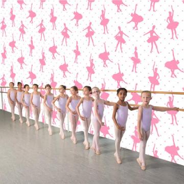 Tuya Art Pink Dancing Girls Mural Wallpaper For Kids Room Wall