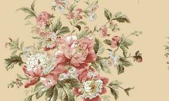 Waverly Garden Rose Green And Taupe Peonie Floral Wallpaper
