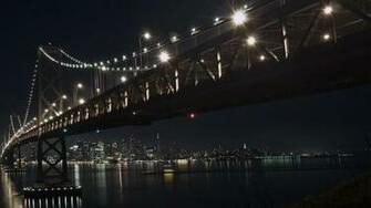 HD City Bridge At Night Desktop Wallpaper Background