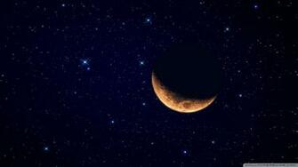 Crescent Moon Wallpaper HD In Space Imageci