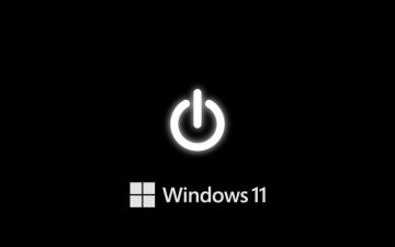 Dark Background For Windows With Power Button And Logo HD