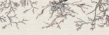 Asia Blossom In Pearl Cream Colored Raw Silk Plum