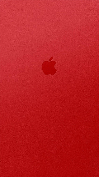 iPhone X Original Apple Logo On Red Wallpaper