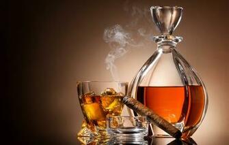 Wallpaper Glass Background Wine Smoke Ice Cigar Ashtray