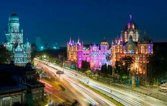 Wallpaper Night Lights Home India Mumbai Station And The