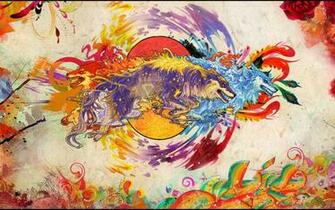 Wallpaper Wolf Of The Earth Water Fire Tattoo Desktop
