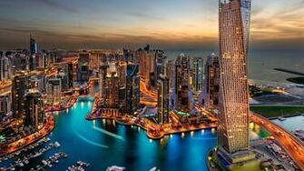 HD Wallpaper Dubai Uae Buildings Skyscrapers Night 4k