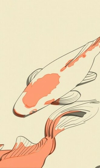 Fish Koi Ukiyo E Wallpaper