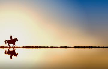 Wallpaper Sunset The Sun Sky Water Clouds Reflection