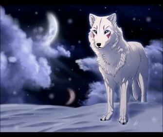 White Wolf Anime Wallpaper Background