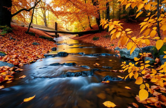 Autumn Stream Wallpaper