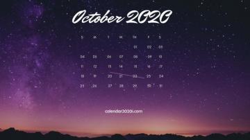 October Calendar Wallpaper Top