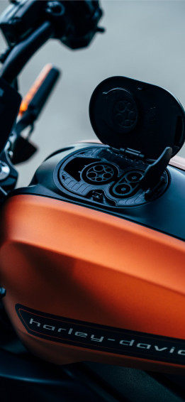 Orange And Black Harley Davidson Motorcycle iPhone X Wallpaper