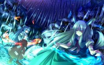 Bow Dress Fire Fujiwara No Mokou Kamishirasawa Keine Long Hair