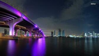 Miami At Night Wallpaper World