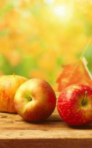 Autumn Apples Wood Table Android Wallpaper