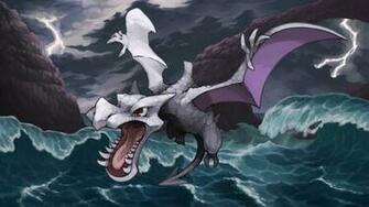 Aerodactyl Pokemon Dragon Sea Waves