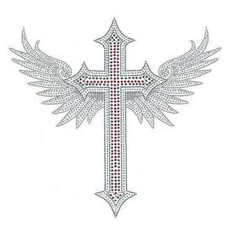 The Cross With Angel Wings Tattoo A Skull Rosary Beads Hearts