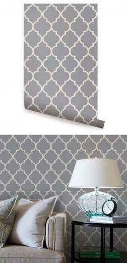Moroccan Dark Gray Peel Stick Wallpaper Wall Sticker Outlet