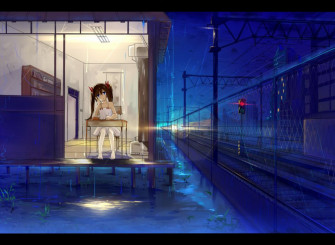 Haraguroi You Original Rain Train Wallpaper