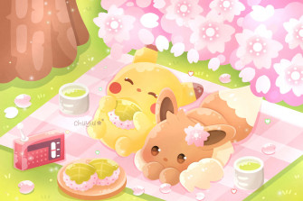 Cute Pikachu And Eevee Wallpaper