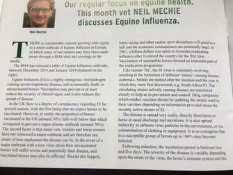 Jon Lees On Informative Background Read Equine Flu In