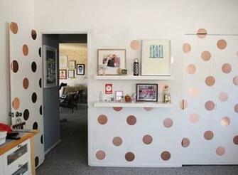 Joy Of Oh Made Over Her Office With A Metallic Contact Paper Polka