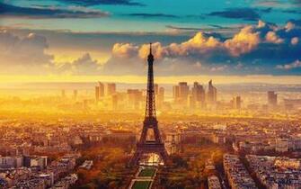 City Paris Eiffel Tower France Autumn Wallpaper Background