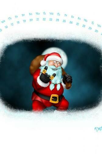 Crazy Santa iPhone Wallpaper