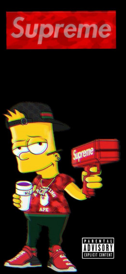 Supreme X Bart Wallpaper Simpson Art