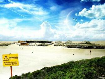 Clouds Beach Sand Birds Planets Animals Wallpaper