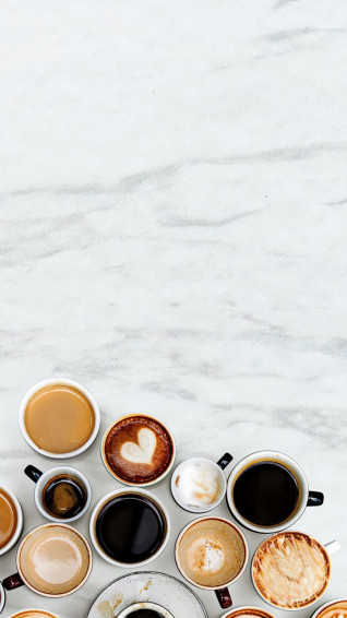 Illustration Of Coffee Mugs On A Marble Textured