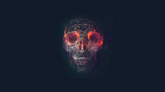 Skull Abstract Digital Art Wallpaper 4k iPhone HD Phone