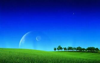Wallpaper Grass Greens Field Lawn Sky Planets