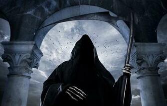 Wallpaper Grim Reaper Scary Creepy Horror Scythe Skeleton