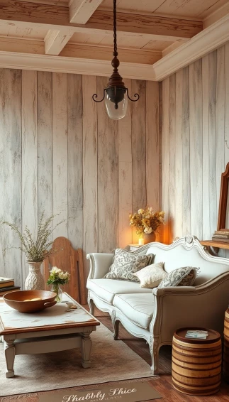 Shabby Chic Distressed Wood Wallpaper