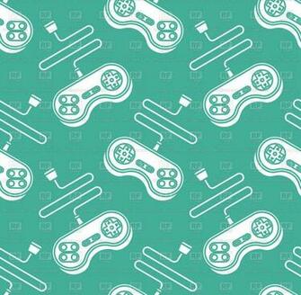 Joystick Seamless Pattern On Green Background Vector Image Of