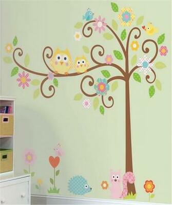 Tree Owls Wall Decal Sticker Vinyl Kids Wallpaper Mural For Nursery