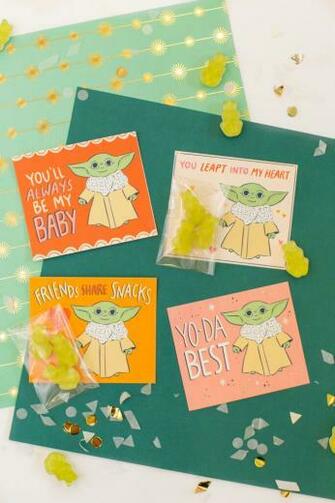 Printable Baby Yoda Valentines Lovely Indeed For