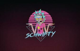 Wallpaper Minimalism Figure Art Neon Rick And Morty