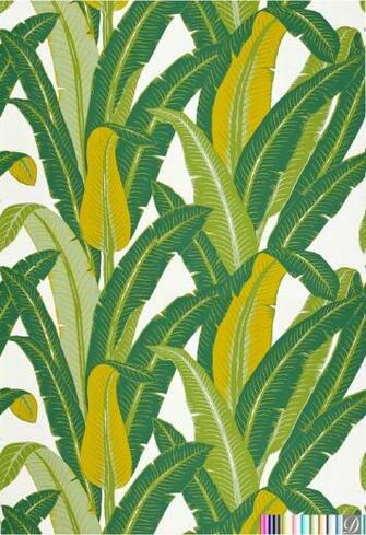 Pompador Palm Beach Leaf Green Tropical Prs