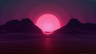 Wallpaper Retrowave Lines Sunset 4k Abstract Vaporwave