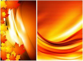 Set Of Vector Abstract Fall Background With Golden Colors And