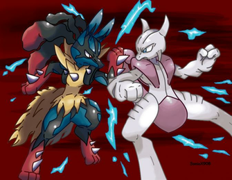Mega Lucario Vs Mewtwo Wallpaper X