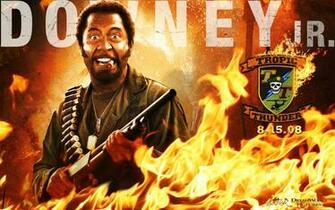 Wallpaper Di Tropic Thunder Con Il Nero Robert