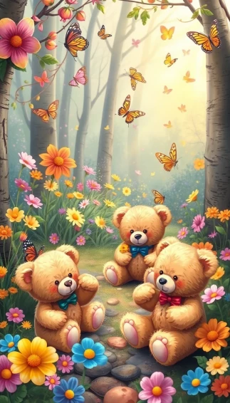 Cute Teddy Bears Wallpaper