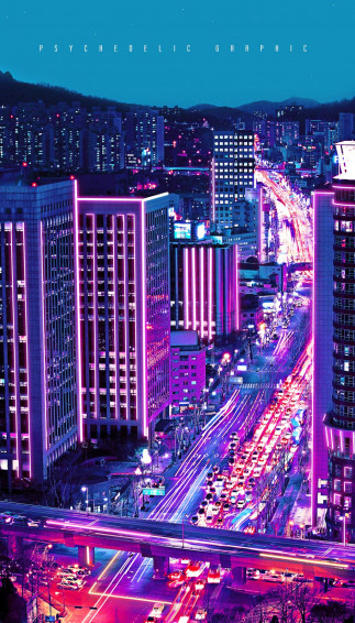 Neon City On Wallpaper