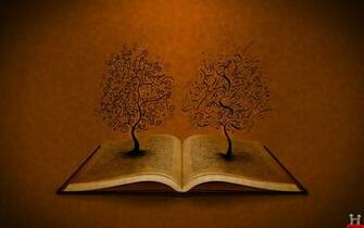 3d Trees On Open Book HD Wallpaper E Entertainment